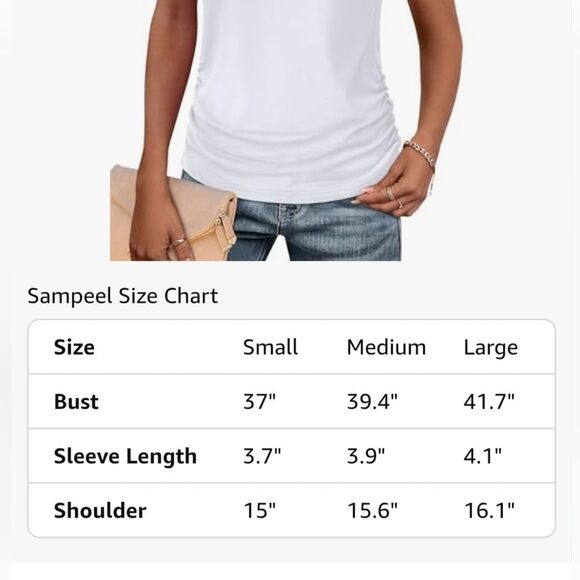 NEW Coral Pink Ruched T-shirt Top Lightweight Basic Neutral Salmon Peach Medium - Picture 5 of 5